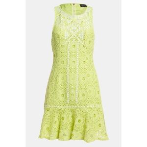 ASTR Lime Green Crochet Embroidered Dress